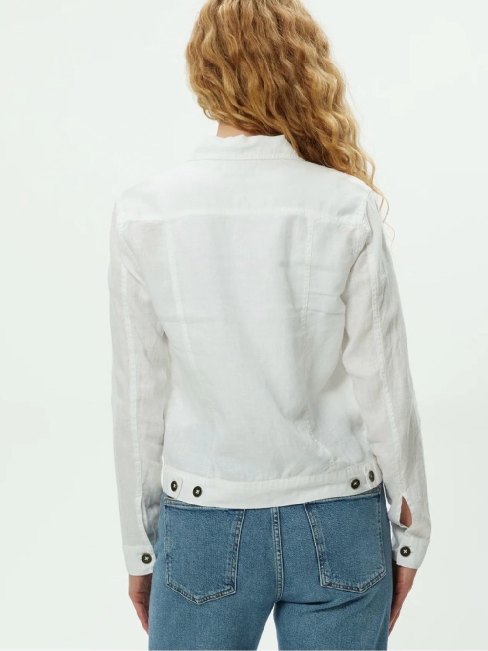 Jean Linen Jacket - White - Picture 2 of 7